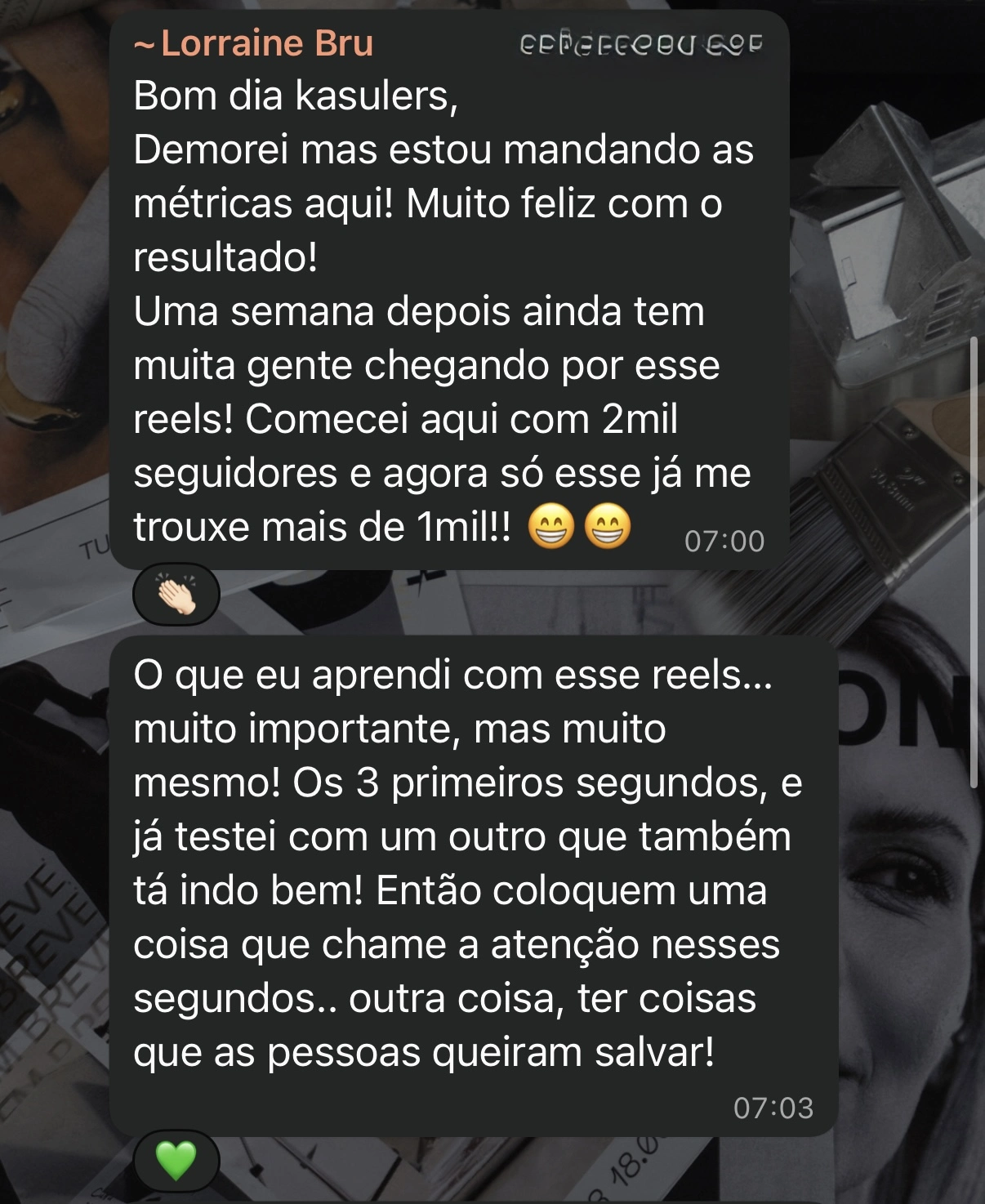 Lorraine Bru depoimento